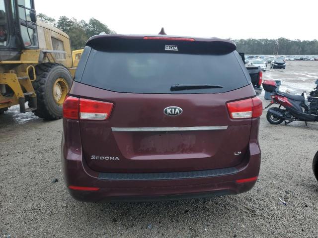 KNDMB5C11F6070951 - 2015 KIA SEDONA LX MAROON photo 6