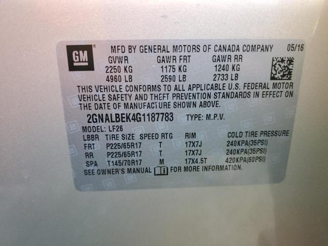 2GNALBEK4G1187783 - 2016 CHEVROLET EQUINOX LS GOLD photo 13