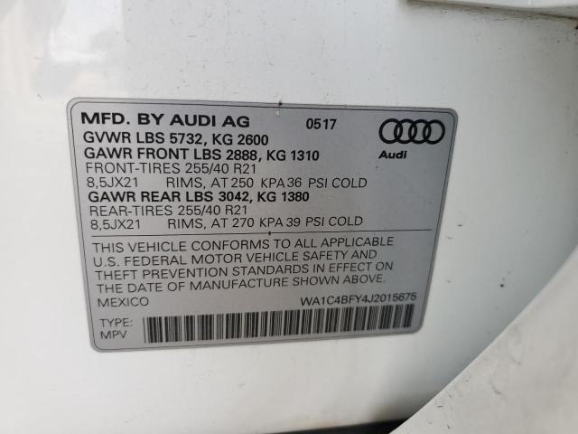 WA1C4BFY4J2015675 - 2018 AUDI SQ5 PRESTIGE WHITE photo 13
