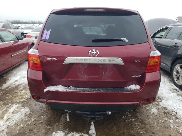 JTEES41A182065465 - 2008 TOYOTA HIGHLANDER RED photo 6