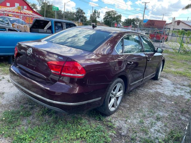 1VWCN7A37DC046491 - 2013 VOLKSWAGEN PASSAT SEL RED photo 4