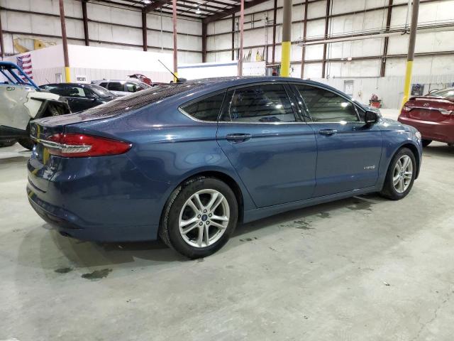 3FA6P0LU2JR256071 - 2018 FORD FUSION SE HYBRID BLUE photo 3