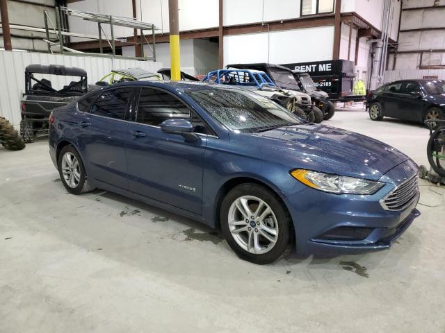 3FA6P0LU2JR256071 - 2018 FORD FUSION SE HYBRID BLUE photo 4