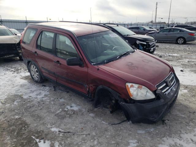 JHLRD68506C003425 - 2006 HONDA CR-V LX BURGUNDY photo 4