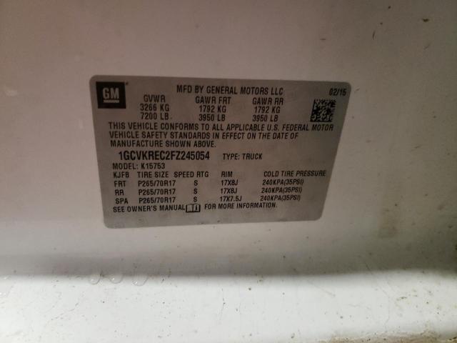 1GCVKREC2FZ245054 - 2015 CHEVROLET SILVERADO WHITE photo 12