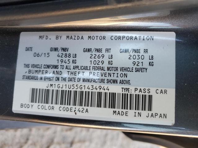 JM1GJ1U55G1434944 - 2016 MAZDA 6 SPORT GRAY photo 13