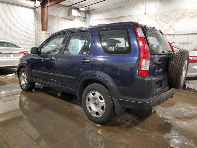 JHLRD68596C005805 - 2006 HONDA CR-V LX BLUE photo 2