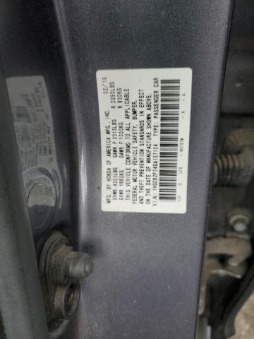 1HGCR2F74GA157104 - 2016 HONDA ACCORD EX GRAY photo 12