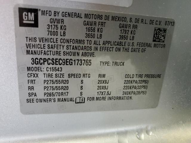 3GCPCSEC9EG173765 - 2014 CHEVROLET SILVERADO C1500 LTZ SILVER photo 12