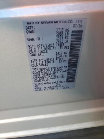 5N1AR2MM3GC669967 - 2016 NISSAN PATHFINDER S 银色 照片 13