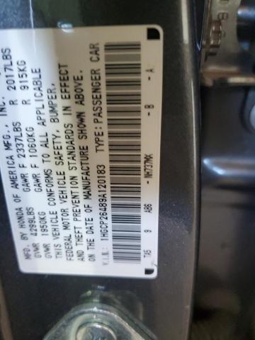 1HGCP26489A120183 - 2009 HONDA ACCORD LXP GRAY photo 12