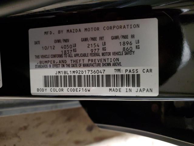 JM1BL1M92D1736047 - 2013 MAZDA 3 S BLACK photo 12