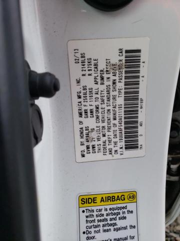 19UUA8F54DA011195 - 2013 ACURA TL TECH WHITE photo 12