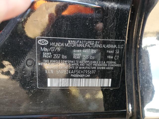 5NPE24AF5KH793697 - 2019 HYUNDAI SONATA SE BLACK photo 12