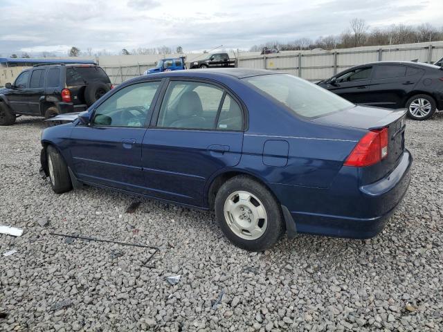 JHMES96645S016499 - 2005 HONDA CIVIC HYBRID BLUE photo 2