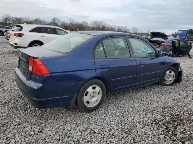 JHMES96645S016499 - 2005 HONDA CIVIC HYBRID BLUE photo 3