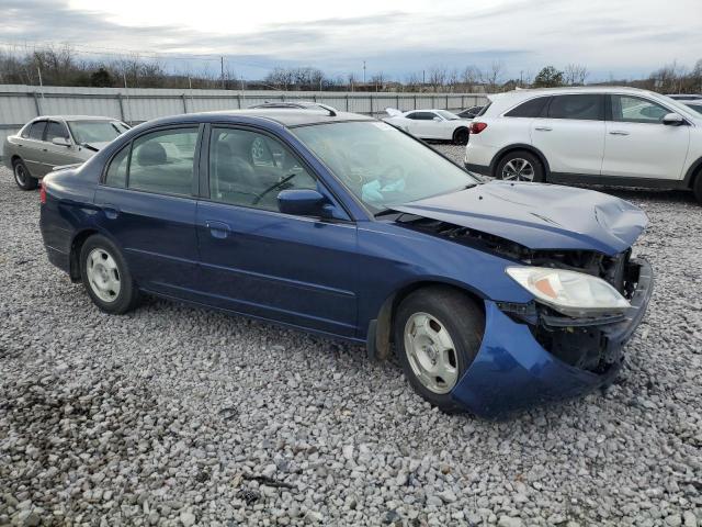 JHMES96645S016499 - 2005 HONDA CIVIC HYBRID BLUE photo 4