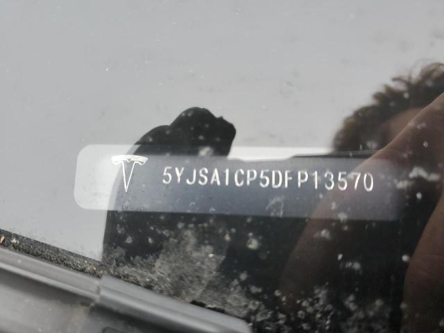 5YJSA1CP5DFP13570 - 2013 TESLA MODEL S შავი ფოტო 12