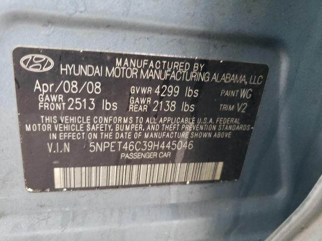 5NPET46C39H445046 - 2009 HYUNDAI SONATA GLS BLUE photo 12