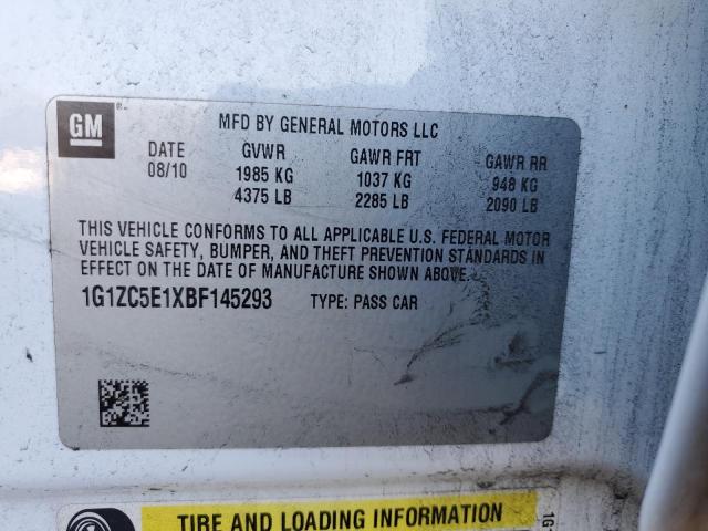 1G1ZC5E1XBF145293 - 2011 CHEVROLET MALIBU 1LT 白色 照片 12