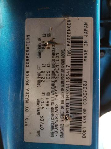 JM1BL1H5XA1185417 - 2010 MAZDA 3 S BLUE photo 12