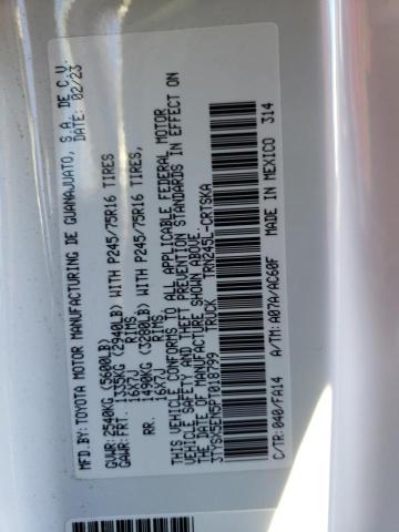 3TYSX5EN5PT018799 - 2023 TOYOTA TACOMA ACCESS CAB თეთრი ფოტო 12