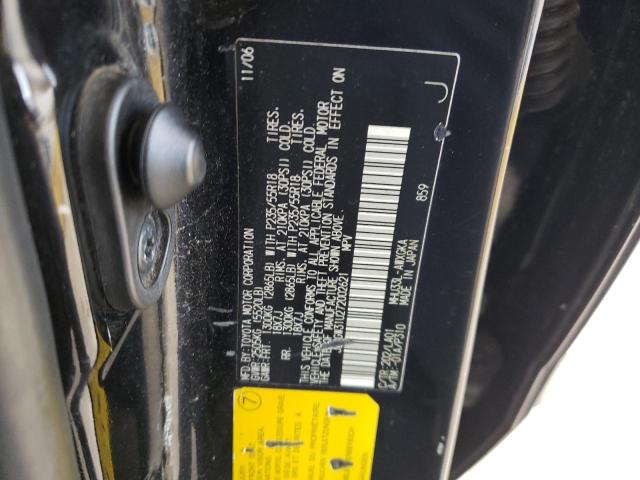 JTJGW31U272002621 - 2007 LEXUS RX 400H BLACK photo 12