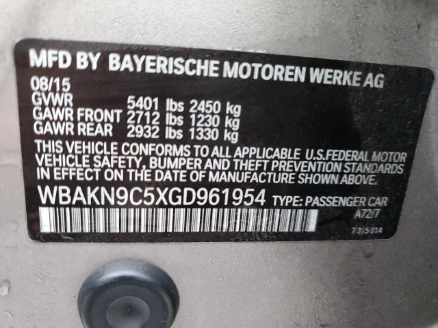 WBAKN9C5XGD961954 - 2016 BMW 550 I SILVER photo 12