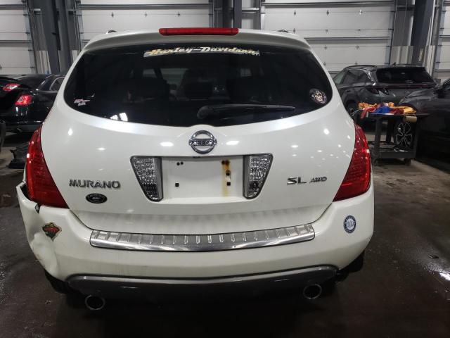 JN8AZ08W37W606164 - 2007 NISSAN MURANO SL WHITE photo 6