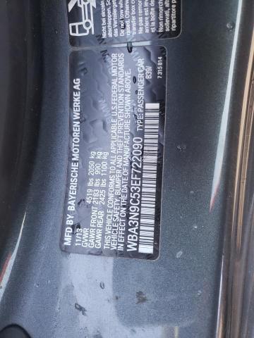 WBA3N9C53EF722090 - 2014 BMW 428 XI GRAY photo 12