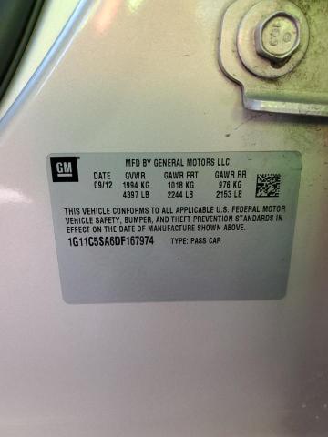 1G11C5SA6DF167974 - 2013 CHEVROLET MALIBU 1LT 灰色 照片 12