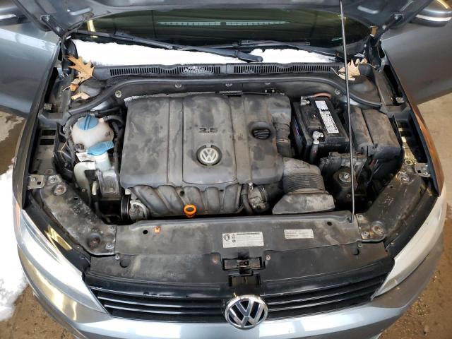 3VWDP7AJ0CM124569 - 2012 VOLKSWAGEN JETTA SE GRAY photo 11