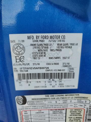 1FTFW1EV5AFB00726 - 2010 FORD F150 SUPERCREW BLUE photo 12