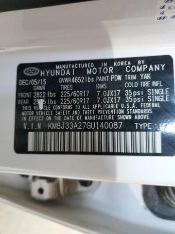 KM8J33A27GU140087 - 2016 HYUNDAI TUCSON LIMITED WHITE photo 12