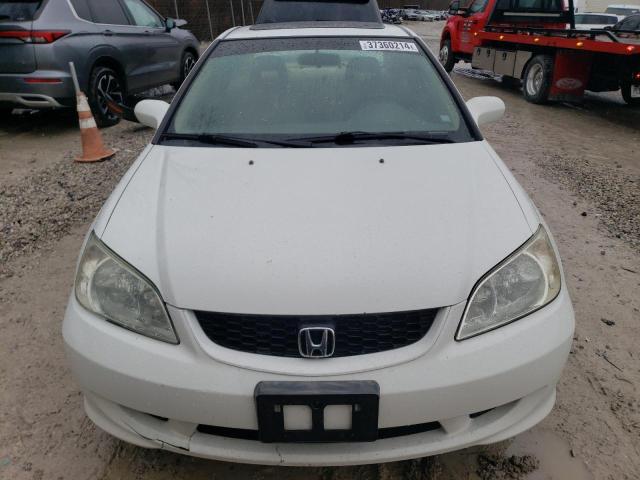 1HGEM22975L046630 - 2005 HONDA CIVIC EX WHITE photo 5