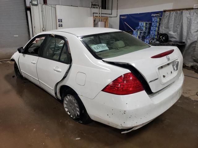 1HGCM56187A168845 - 2007 HONDA ACCORD VALUE WHITE photo 2