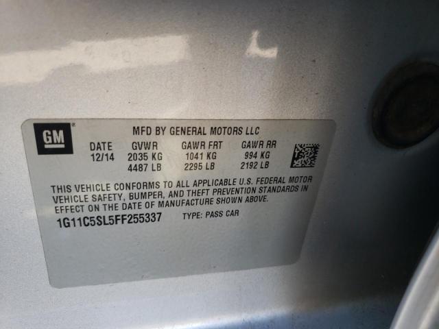 1G11C5SL5FF255337 - 2015 CHEVROLET MALIBU 1LT SILVER photo 12