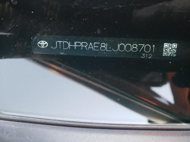 JTDHPRAE8LJ008701 - 2020 TOYOTA COROLLA LE BLACK photo 12