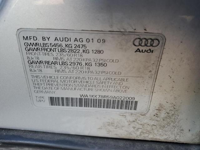 WA1KK78R59A022009 - 2009 AUDI Q5 3.2 SILVER photo 13