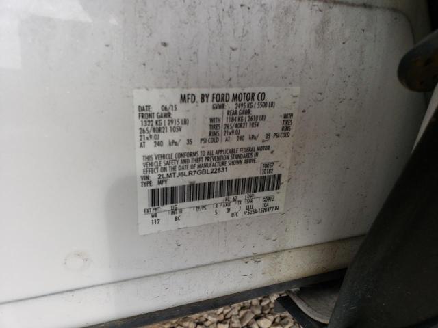 2LMTJ6LR7GBL22831 - 2016 LINCOLN MKX RESERVE თეთრი ფოტო 13