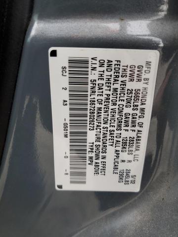 5FNRL18672B026273 - 2002 HONDA ODYSSEY EX GRAY photo 13