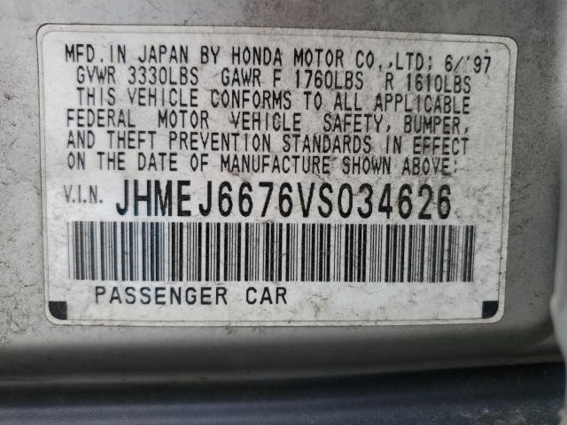 JHMEJ6676VS034626 - 1997 HONDA CIVIC LX SILVER photo 12