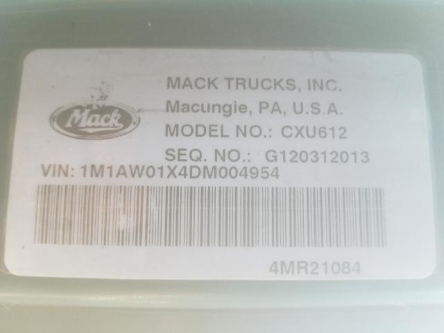 1M1AW01X4DM004954 - 2013 MACK 600 CXU600  photo 10