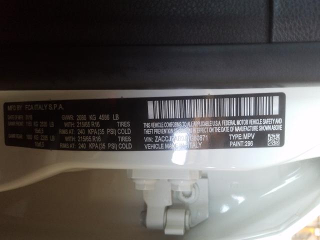 ZACCJBAB9JPG80871 - 2018 JEEP RENEGADE SPORT  լուսանկար 10