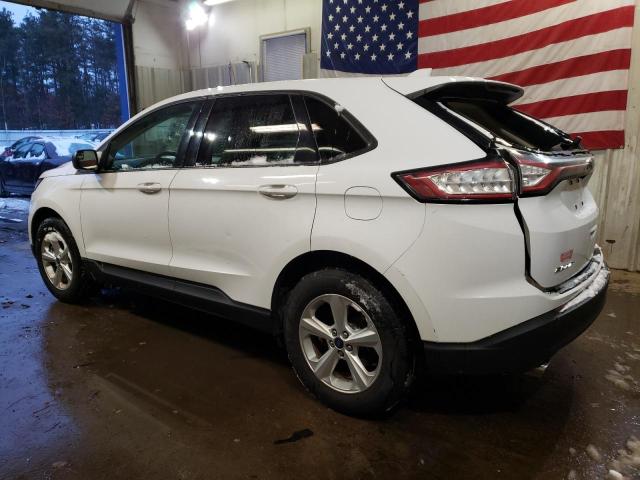 2FMTK4G81FBB39650 - 2015 FORD EDGE SE WHITE photo 2