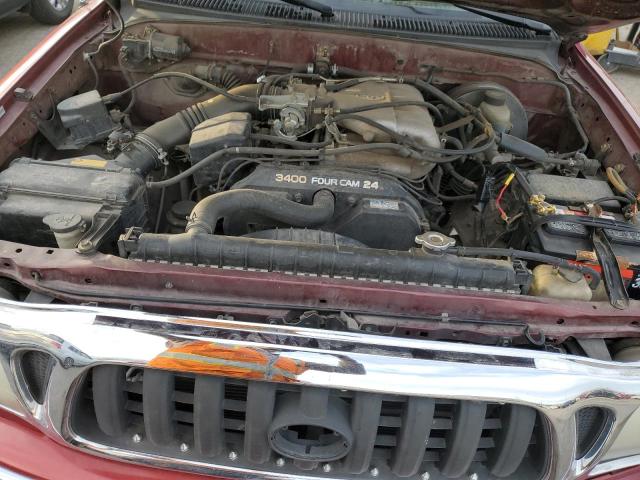 5TEGN92N02Z057797 - 2002 TOYOTA TACOMA DOUBLE CAB PRERUNNER BURGUNDY photo 11