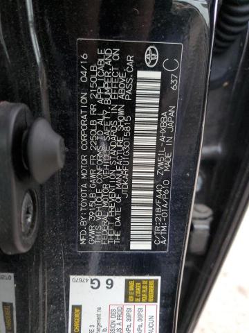 JTDKARFU1G3015815 - 2016 TOYOTA PRIUS BLACK photo 12