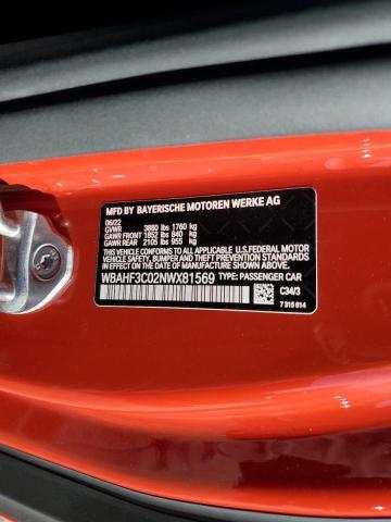 WBAHF3C02NWX81569 - 2022 BMW Z4 SDRIVE30I Կարմիր լուսանկար 12