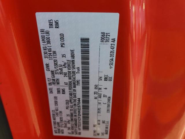 1FTEX1CF2HKE57044 - 2017 FORD F150 SUPER CAB RED photo 13