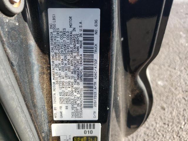 5TEUU42N08Z589701 - 2008 TOYOTA TACOMA ACCESS CAB შავი ფოტო 12